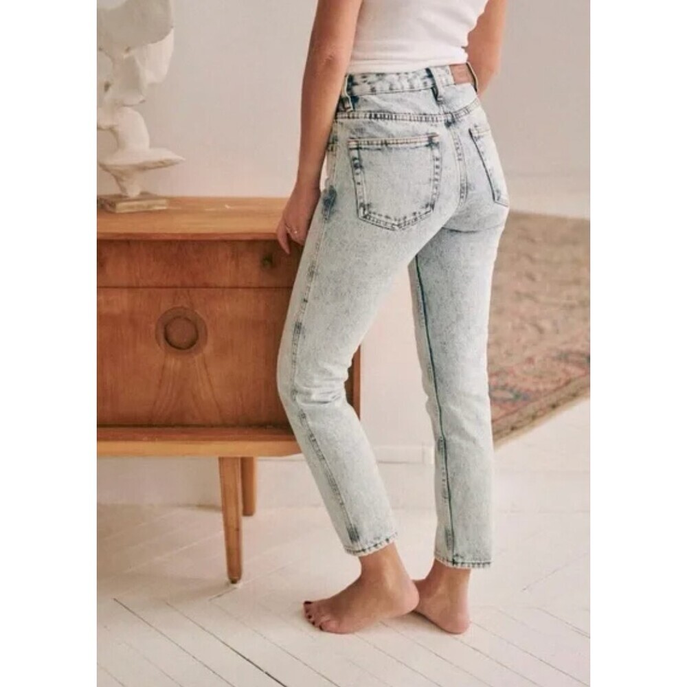 Sezane NWT Brut Sexy Tall Jeans in Edge Blue Light Wash Size 25 Organic Cotton - Picture 2 of 12